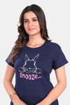 Sweet Moon Polyester Cotton Loungewear Set - Navy Blue  — thumbnail 5